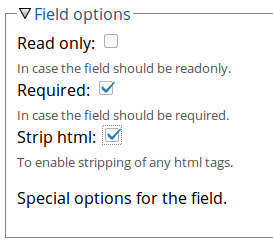 field options